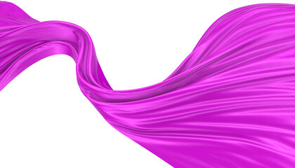 Abstract background of magenta wavy silk or satin. 3d rendering image.