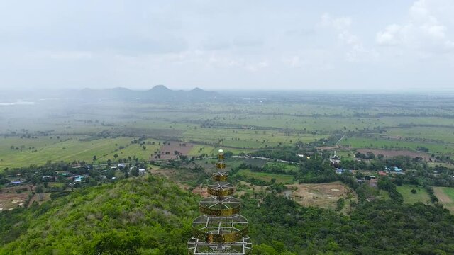 Buddha Watcharachaiyapit  High angle  in Wat Pa Siri Wattanavisut, Nakhon Sawan Province, Attractions Ancient culture and religion in Thailand