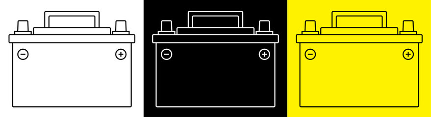 car battery icon. Maintaining battery power. Maintenance in a car repair shop. Vector