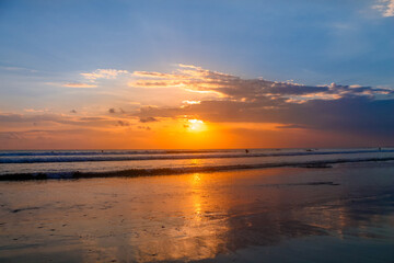 Fototapeta na wymiar Beautiful sunset in the beach