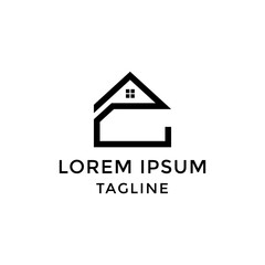 Initial Letter C Home Logo Design Template