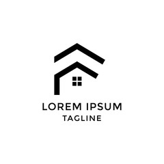 Initial Letter F Home Logo Design Template