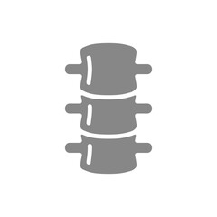 Human spine grey icon. Spinal canal symbol