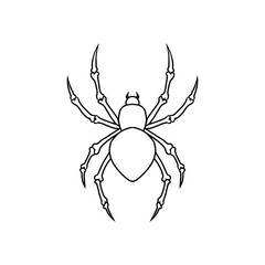 Illustration of dangerous spider in vintage monochrome style. Design element for logo, emblem, sign, poster, card, banner. Vector illustration