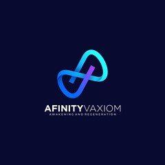 Vector Logo Illustration Infinity Letter Gradient Colorful Style.