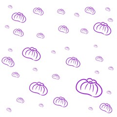 Purple pumpkins on a white background. Digital illustration.