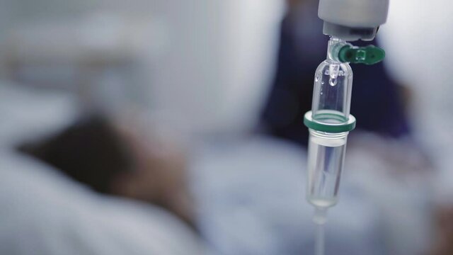 Closeup of infusion in Hospital