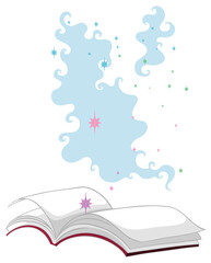 Magic book cartoon style isolated on white background