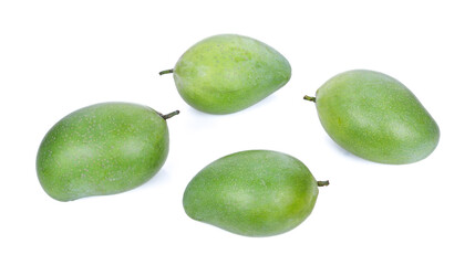 Raw mango (kaew mango) on a white background