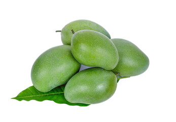 Raw mango (kaew mango) on a white background