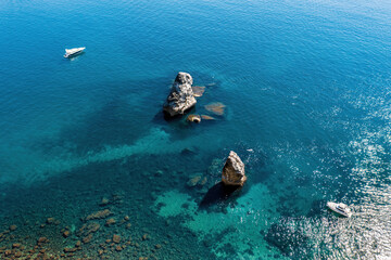 Seascape from a bird's-eye view. High quality photo