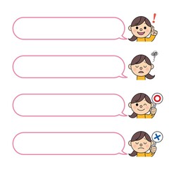 女性 吹き出し セット