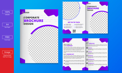 Exclusive Corporate bifold brochure template design 