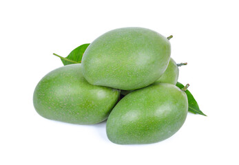 Raw mango (kaew mango) on a white background