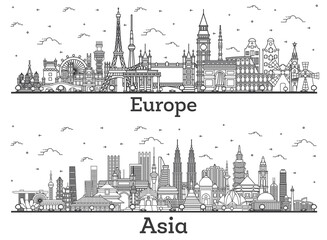 Outline Famous Landmarks in Asia and Europe.