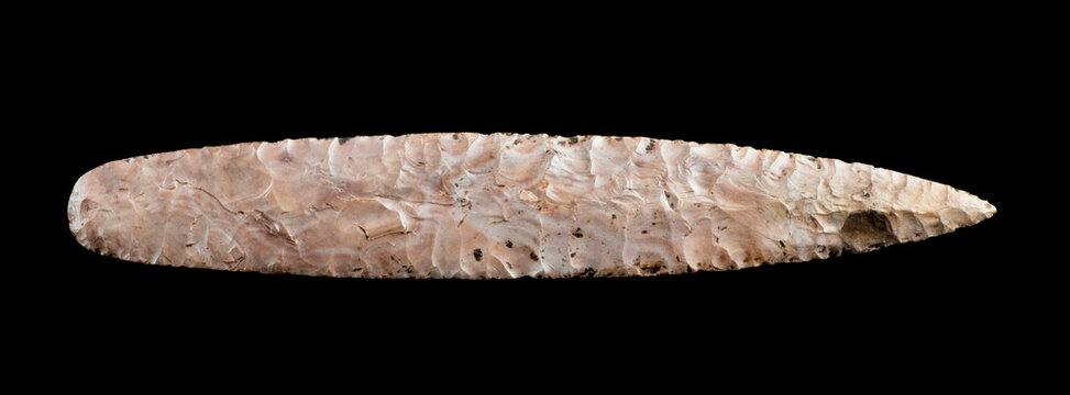 American Indian flint spearhead made around 10,000 BC..