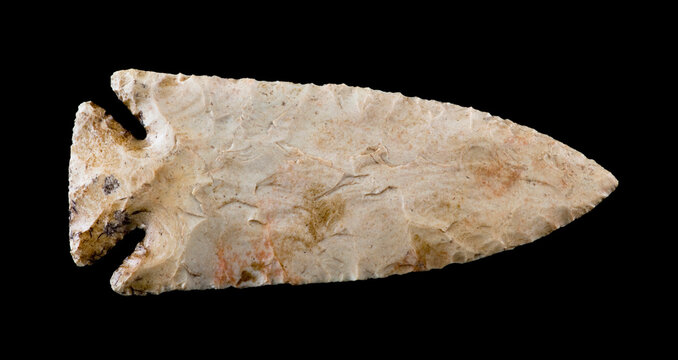 American Indian flint arrowhead made around 10,000 BC..