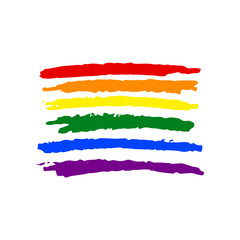 Obraz premium LGBT+ flag hand drawn with crayons, vector illustration, print or design element for gay pride or other LGBT+ social movements