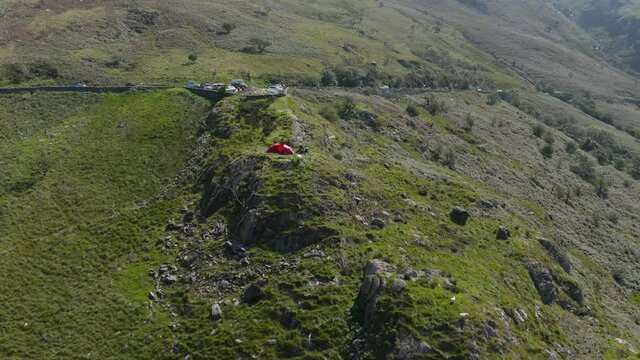 Aerial View of Snowdonia National Park 