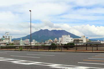 Sakurajima of Kagoshima, view from the street