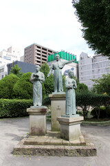 Fototapeta premium Statue of Francis Xavier, Yajiro or Angelo, and Bernardo of Kagoshima