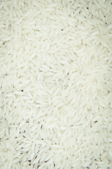 Vintage photo, Heap of white rice as background, healthy nutrition concept