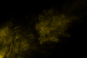 Yellow steam on a black background.