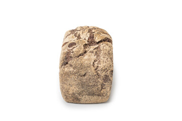 Brown bread isolated on white background.