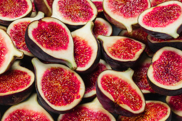 Tasty figs background. Top view.