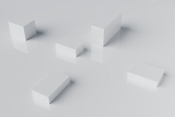 Abstract white cube block Moving animation background 3d rendering