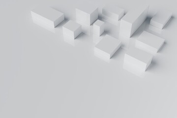 Abstract white cube block Moving animation background 3d rendering