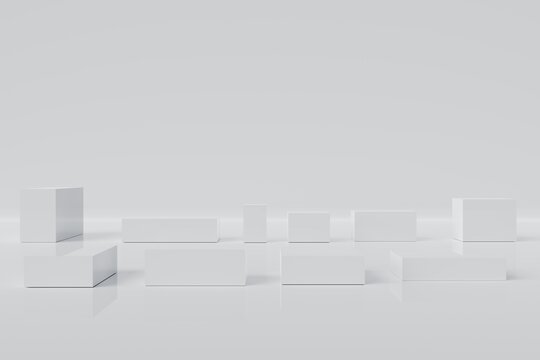 Abstract white cube block Moving animation background 3d rendering © korrakot sittivash