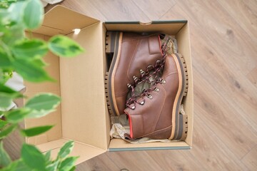 New womens leather brown waterproof winter boots in box