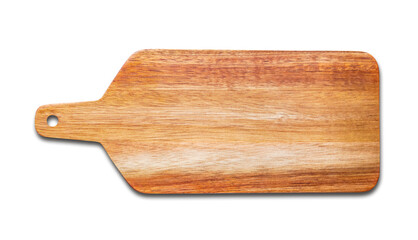 Wooden cutting board isolated on white