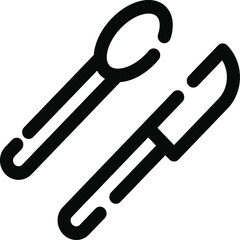 Spoon Knife Cafe Vector Icon