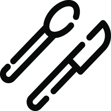 Spoon Knife Cafe Vector Icon
