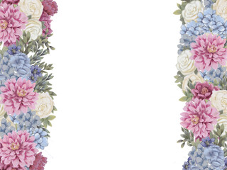 Floral border for design save the date cards, invitations, posters