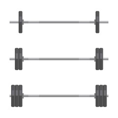 Barbell set in flat style vector illustration