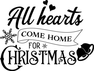 all hearts lettering Christmas