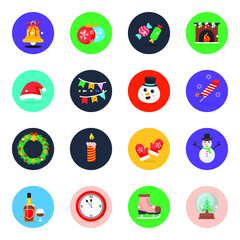 
Pack of Unique Christmas Event Flat Icons 