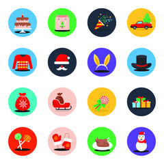 
Christmas Accessories Flat Icons Pack 
