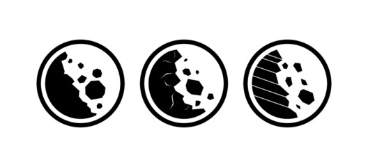 Black rock slide set.Geological disaster.