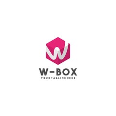 Creative letter W box logo design