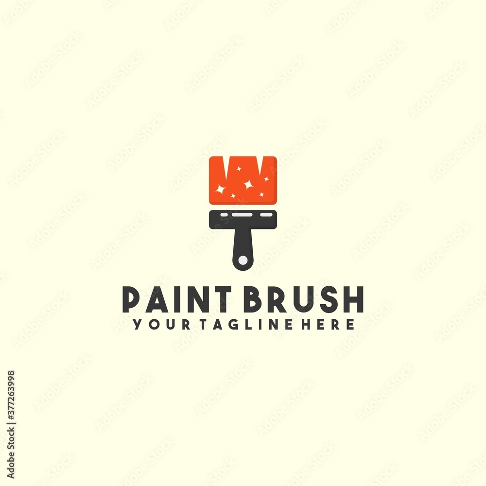 Wall mural creative paint brush logo design