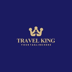 Creative king travel logo design
