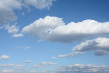 Blue Sky With Scattered Clouds With A Sun 