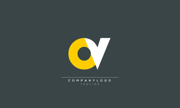cv ov Abstract initial monogram letter alphabet logo design