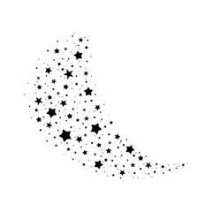 Naklejka na ściany i meble Glittering stars, star trail, meteor swarm. Vector illustration. Magic fireworks.