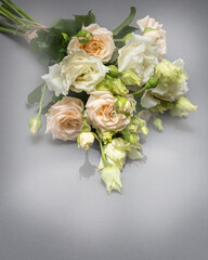 Wedding bouquet on a gray background.