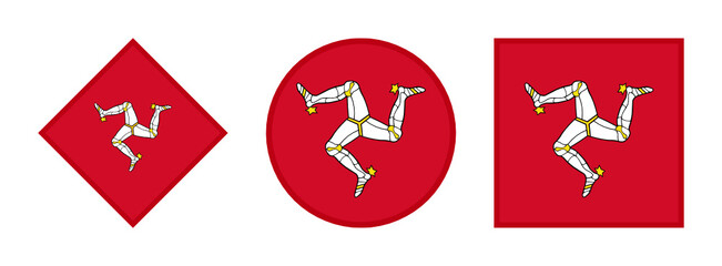 isle of man flag icon set. isolated on white background

